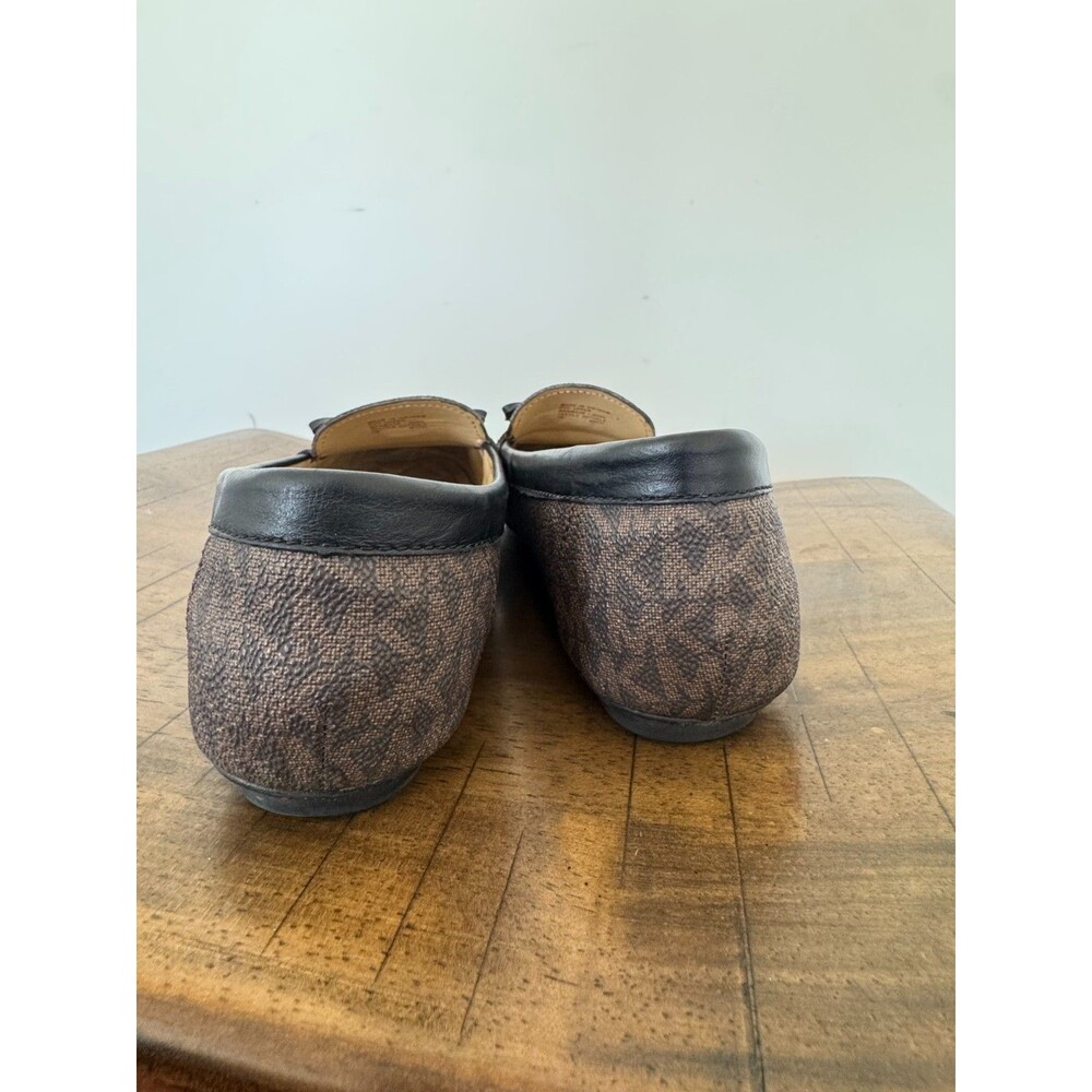 Michael Kors MK Logo Loafers Womens Size 7 Brown Monogram Slip On Flats - Picture 3 of 7